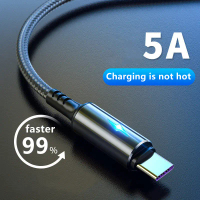 สายชาร์จเร็ว 5A, รองรับ IOS และ Android, พร้อมไฟ LED, สายชาร์จเร็ว, สาย USB Lightning