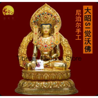 39cm pure copper gilt Xizang Joongjue Wofo Nepal handmade Buddha statue