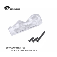 Bykski 45 Degree GPU Bridge Module G1/4''Acrylic Graphics Water Cooling Block Connector B-VGA-RET-W
