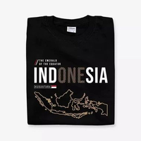 Kaos Tshirt Baju Murah Combed 30S Distro Nusantara Emerald of The Equator Peta souvenir oleh oleh su