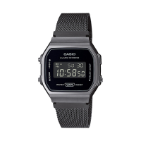 CASIO卡西歐 VINTAGE 全黑復古 經典 米蘭錶帶 A168WEMB-1B_36.3mm