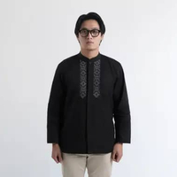 Platini Kemeja Koko Pria Lengan Panjang Katun 061025 Black S