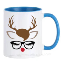 Merry Christmas Mugs Deer Santa Cups Ceramic Tea Coffee Mugen Coffeeware Home Decal Funny Gift Idea Valentines Lover Drinkware