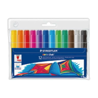 施德樓 MS340 WP12 快樂學園加寬型環保彩繪筆12色組