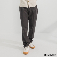 Hang Ten-男裝-經典款-REGULAR FIT打摺防皺褲-深灰色