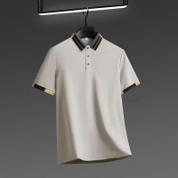 Baju kemeja kasual perniagaan POLO bergaya baru 2025 dengan kolar lipat dan lengan pendek untuk musi