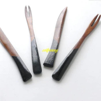 20pcs Free Shipping 12*1cm Wooden Butter Knife fork Wood Jam knife Pastry Cream Cheese Butter Cake Knife tableware