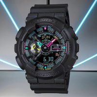 CASIO 卡西歐 G-SHOCK 虛擬世界 霓虹科幻雙顯手錶 送禮推薦 GA-110MF-1A