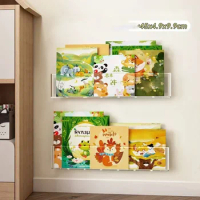 Acrylic Children's Bookshelf Picture Book Shelf Display Stand Wall Hanging Behind the Door Reading Magazine Record Storage Rack