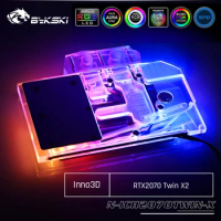 Bykski N-ICH2070TWIN-X, Full Cover Graphics Card Water Cooling Block,For Inno3D RTX2070 Twin X2