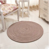 Knitted Woven Saloon Table Round Carpets Computer Chair Yoga Area Rugs Children Study Room Footcloth Prayer Mats Home Decor