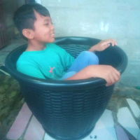 Pot Bunga Pot Plastik Jumbo motif Rotan 60cm hitam Tanaman