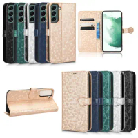 100pcs/Lot For Samsung S23 Ultra S22 Plus S21 Wallet Leather Phone Case Wave Dot Pattern Cover For Samsung Xcover 5 6 Pro A04S