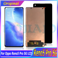 6.55" Original For Oppo Reno5 Pro LCD Display Screen Touch Panel Digitizer For Oppo Reno5 pro PDSM00 PDST00 CPH2201 LCD Display
