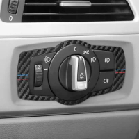 Carbon Fiber Headlight Switch Knob Trim Frame for BMW E90 E92 E93 Series 3 Adjustment Performance Sticker Car Interior Accessory