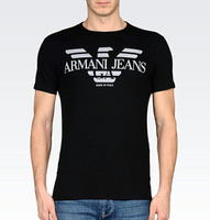 美國百分百【全新真品】Armani Jeans T恤 男 短袖 logo T-shirt AJ 黑色 S號 F463