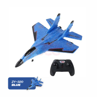 TERBARU!! Mainan Pesawat Terbang Remote Control LED Glider Airplane ZY-530Pro - Biru & Kecil, 1pcs B