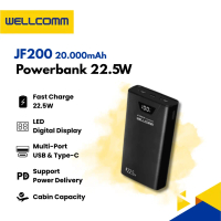 Wellcomm Power Bank 20.000 mAh Power Delivery 22.5W JF200 Fast Charging