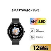 Jam Tangan Unisex Olike Interstellar FW3 Smartwatch Digital Dial Tarnish Black Rubber Strap