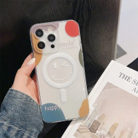 เคสชาร์จไร้สายแบบแม่เหล็ก, ดีไซน์ยิ้มเรียบง่าย, เคสโทรศัพท์แบบใส, ปกการ์ตูน, เข้ากันได้กับ Vivo Y20A