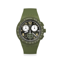 Swatch Chrono 原創系列手錶 NOTHING BASIC ABOUT GREEN 三眼計時 運動錶 綠 (34mm) 男錶 女錶 手錶 瑞士錶 錶