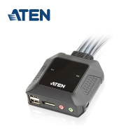 【ATEN】2埠USB DisplayPort帶線式KVM(CS22DP)