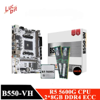 Lucbit New Motherboard B550-VH Gaming Desktop Motherboard R5 5600G 8GB*2 DDR4 RAM Support 5500/5600/5600G