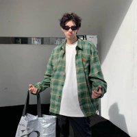 American-style Retro Plaid Shirt Women's Loose High-end Sense New-style Handsome Long-sleeved Shirt 