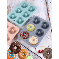Khuôn bánh rán silicon, chịu nhiệt, 6 lỗ, an toàn thực phẩm, chảo Bagels, chống dính, cho nướng bánh