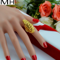 黃銅戒指女越南沙金食指夸張大個性仿真鍍24K金鳳凰仿黃金飾品