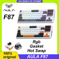Aula F87 Mechanical Keyboard 3 Mode Wired/2.4g/Bluetooth Wireless Keyboard 87 Key Hotswap Rgb Pbt Tarantula F87 Gaming Keyboard