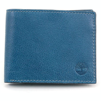 Timberland-時尚雙折皮革皮夾(藍色)