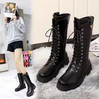 Martin Boots 2023 Winter Women Plush Warm Boots British Lace-up Zip Motorcycle Boots Female Spring Martin Boots Cotton Shoes
