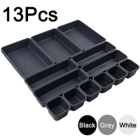 Combo Drawer Organizers Separator Home Office Desk Stationery Storage Box For Kitchen Women Makeup Organizer Boxes For Dog Tags