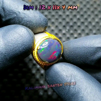 Batu Cincin Kalimaya Black Opal Abu Solid Banten Ring Ring