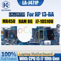 LA-J471P For HP 13-BA Notebook Mainboard i5-10210U i7-10510U N17S-LP-A18 MX450 RAM 8G L94594-601 Laptop Motherboard Full Tested