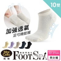 【MarCella 瑪榭】MIT-10雙組FootSpa加強透氣足弓機能襪(運動襪/足弓襪/棉襪)