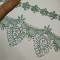 2 Yards Turquoise Lace Trims for Curtain Sofa Costumes Trimmings Dress Ribbon Flower Applique Sewing Lace Fabric 10 cm 2.7 cm