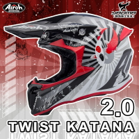 Airoh安全帽 TWIST 2.0 KATANA #23 越野帽 亮紅黑 亮面 彩繪 全罩 全罩帽 雙D扣 耀瑪騎士