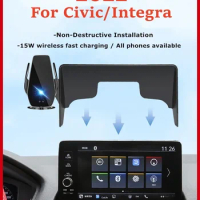 2022 2023 For Honda Civic Integra Car Screen Phone Holder Wireless Charger Navigation GPS Phones Mount Bracket