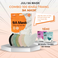 [ Mua 100c tặng 20c 5D] Khẩu trang 9A JULI 5 lớp kháng khuẩn,chống nắng,dày dặn che kín khuôn mặt -K