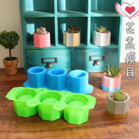 DIY Cement Flower Pot Mold, Creative Clear Concrete Polygon Cement, Aromatherapy Plaster Silicone Mold