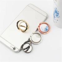 Round Metal Mirror Finger Ring Smartphone Stand Holder Mobile Phone Holder Stand For iPhone Huawei All Smart Phone Sticker