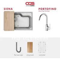 Paket Promo: CGS Siena Kitchen Sink + CGS Portofino Mixer Taps