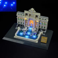 USB Light Kit for Lego Architecture Trevi Fountain 21020 Brick Building Blocks-(Not Included Lego Model)