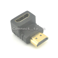 10 Pieces HDMI Female to HDMI Male Right Angle Extend Adapter cable Connector for Cable HDTV DVD PS3