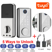 Smart Deadbolt Locks Digital Tuya Wifi App Fingerprint Keyless Entry Keypad Electronic Locks for Front Door Alexa Keypad Lock