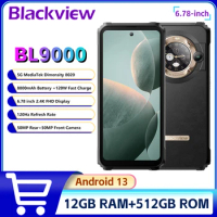 Blackview BL9000 Rugged Phone 6.78" 12GB+512GB 2.4K FHD Dual Display 50MP 8800mAh 120W Android 13 5G NFC Smartphone