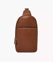 Fossil Finn Leather Sling Pack Bag Whisky Tas Selempang Pria MBG9646-212
