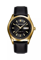 Aries Gold Aries Gold Infinum President Gold and Black Leather Watch